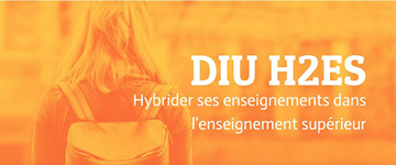 Logo DIU H2ES - Hybrider ses enseignements dans l'enseignement supérieur