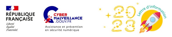 Bannière Cybermaveillance.gouv.fr lettre d'information 2023