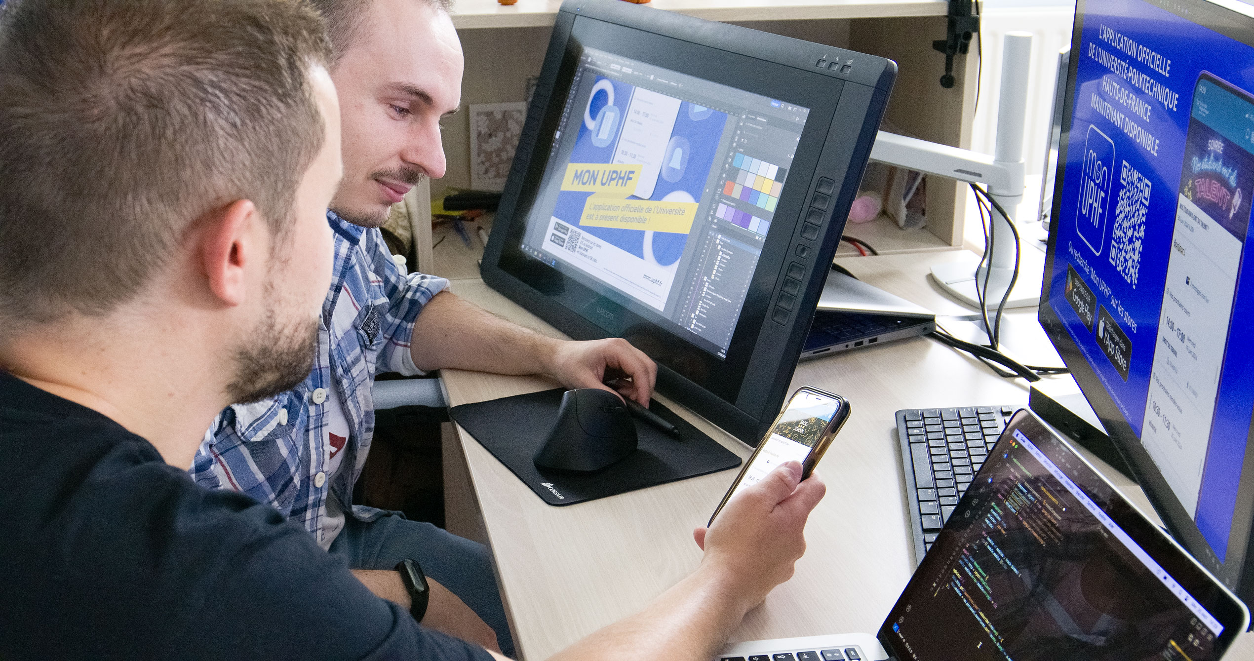 Guillaume DEUDON et Cyrille LEROY : Développeur et graphiste sur l'application mobile Mon UPHF