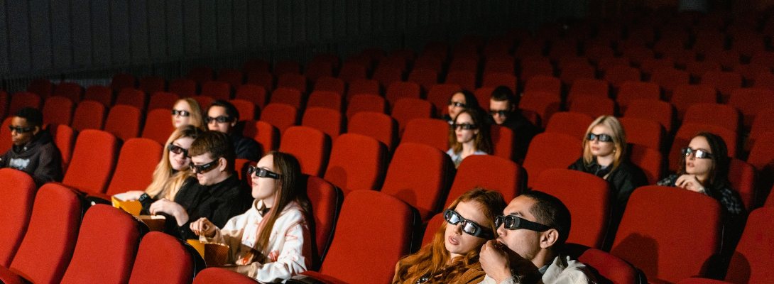 Spectators in a movie theater
