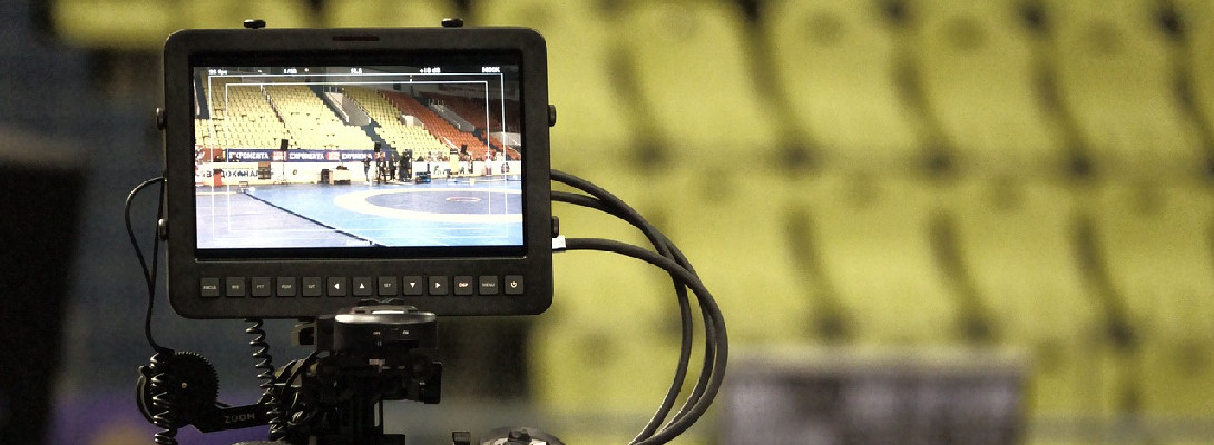 Camera filming a gym
